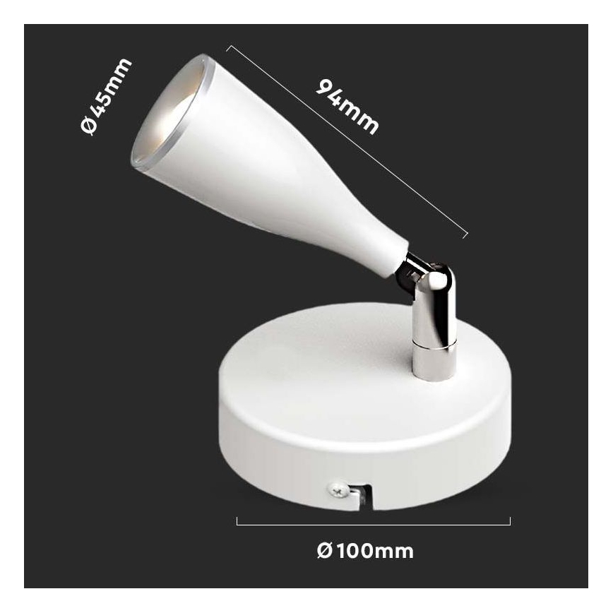 LED Nástěnné bodové svítidlo LED/4,5W/230V 4000K bílá