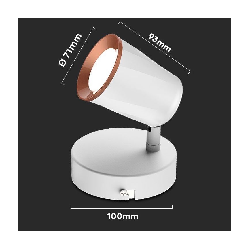 LED Nástěnné bodové svítidlo LED/5W/230V 3000K bílá