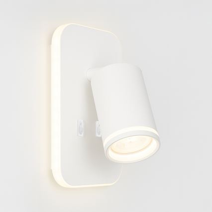 LED Nástěnné bodové svítidlo PIPE 1xGU10/10W/230V + LED/6W bílá