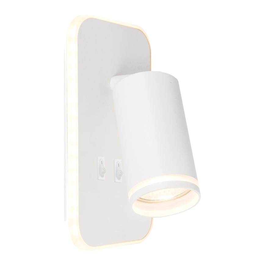 LED Nástěnné bodové svítidlo PIPE 1xGU10/10W/230V + LED/6W bílá
