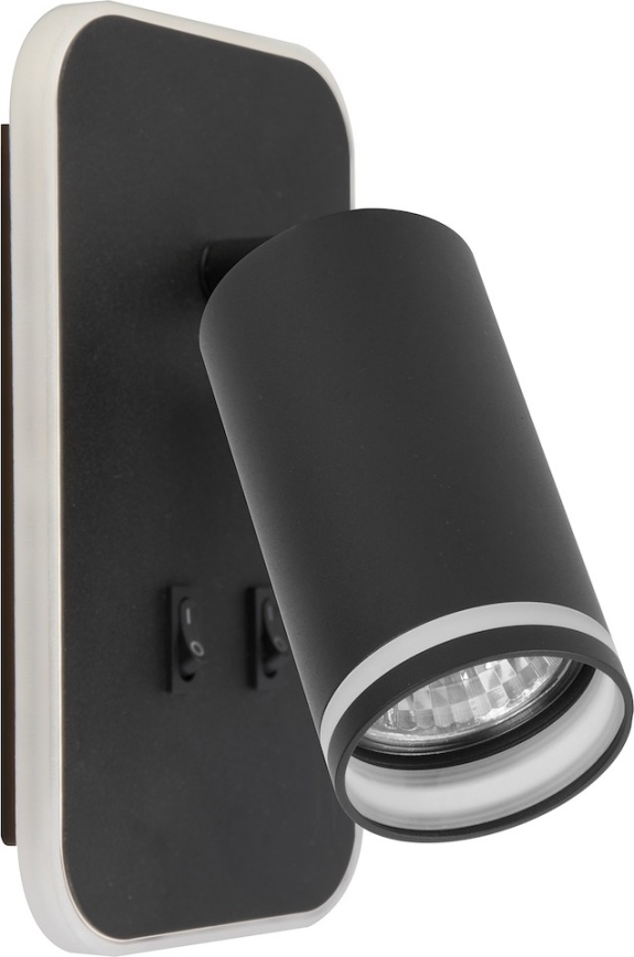 LED Nástěnné bodové svítidlo PIPE 1xGU10/10W/230V + LED/6W černá