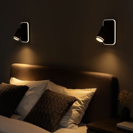 LED Nástěnné bodové svítidlo PIPE 1xGU10/10W/230V + LED/6W černá