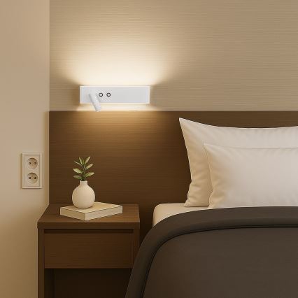 LED Nástěnné bodové svítidlo RESORT LED/10W/230V + LED/3W bílá levá