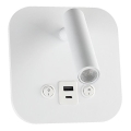 LED Nástěnné bodové svítidlo s USB portem LED/8W/230V 3000K bílá