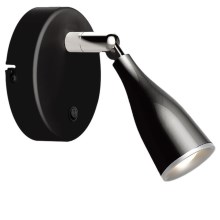 LED Nástěnné bodové svítidlo s vypínačem LED/4,5W/230V 3000K černá