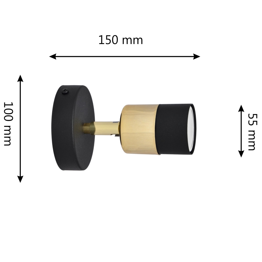 LED Nástěnné bodové svítidlo TUBSSON 1xGU10/4,8W/230V černá/zlatá