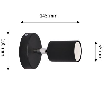 LED Nástěnné bodové svítidlo TUNE 1xGU10/4,8W/230V černá