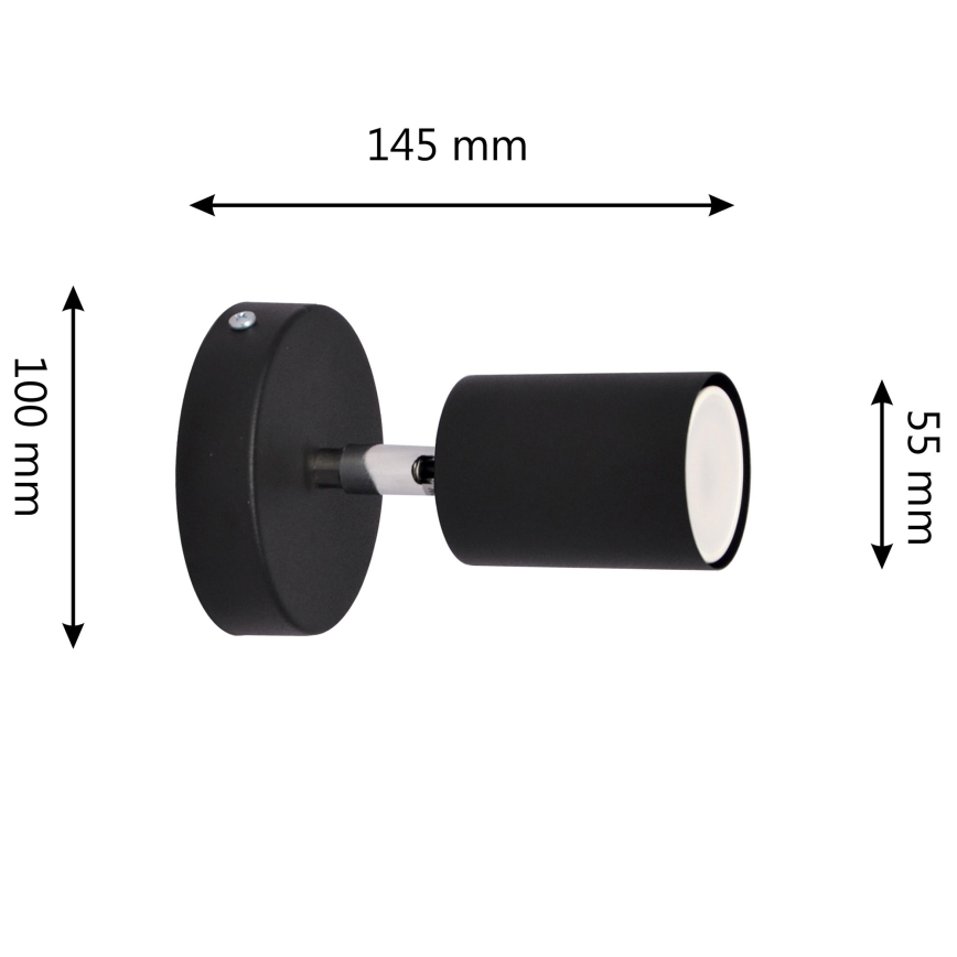 LED Nástěnné bodové svítidlo TUNE 1xGU10/4,8W/230V černá