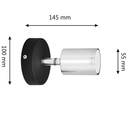 LED Nástěnné bodové svítidlo TUNE 1xGU10/4,8W/230V matný chrom/černá