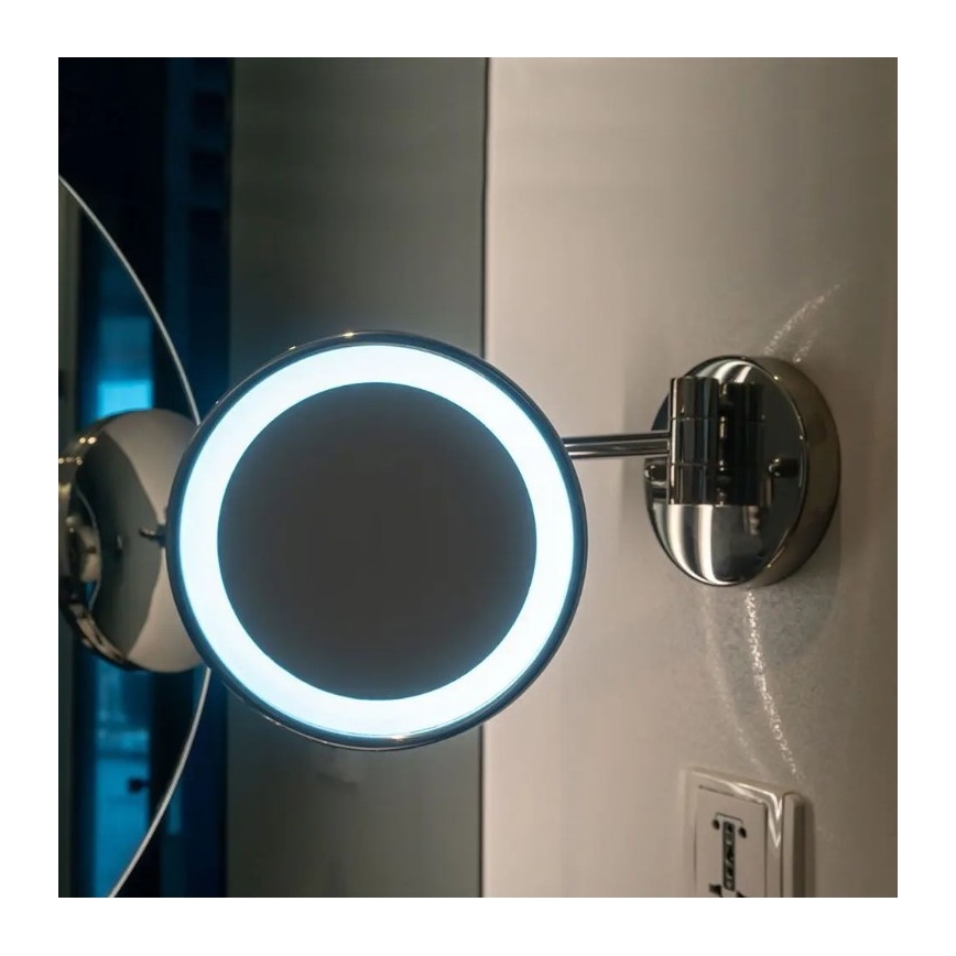 LED Nástěnné kosmetické zrcátko LED/3W/6V 4xAA IP44