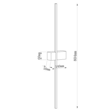 LED Nástěnné svítidlo AISHA LED/12W/230V 4000K 80 cm zlatá