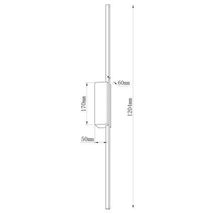 LED Nástěnné svítidlo AISHA LED/20W/230V 4000K 120 cm černá