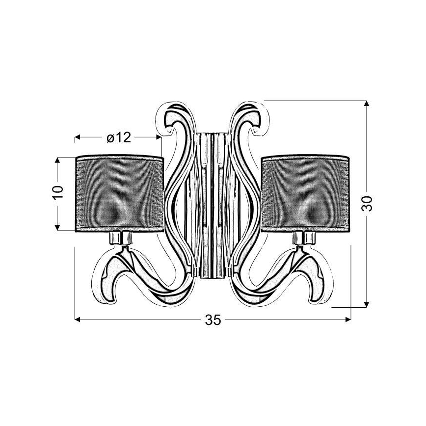 LED Nástěnné svítidlo AMBROSIA 2xE14/40W/230V + LED/12,3W měděná