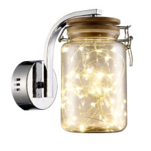 LED Nástěnné svítidlo JAR LED/5W/230V zlatá/lesklý chrom/dřevo