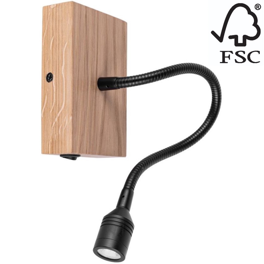 LED Nástěnné svítidlo LECTOR LED/2,5W/230V dub – FSC certifikováno