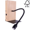 LED Nástěnné svítidlo LECTOR LED/2,5W/230V USB dub – FSC certifikováno