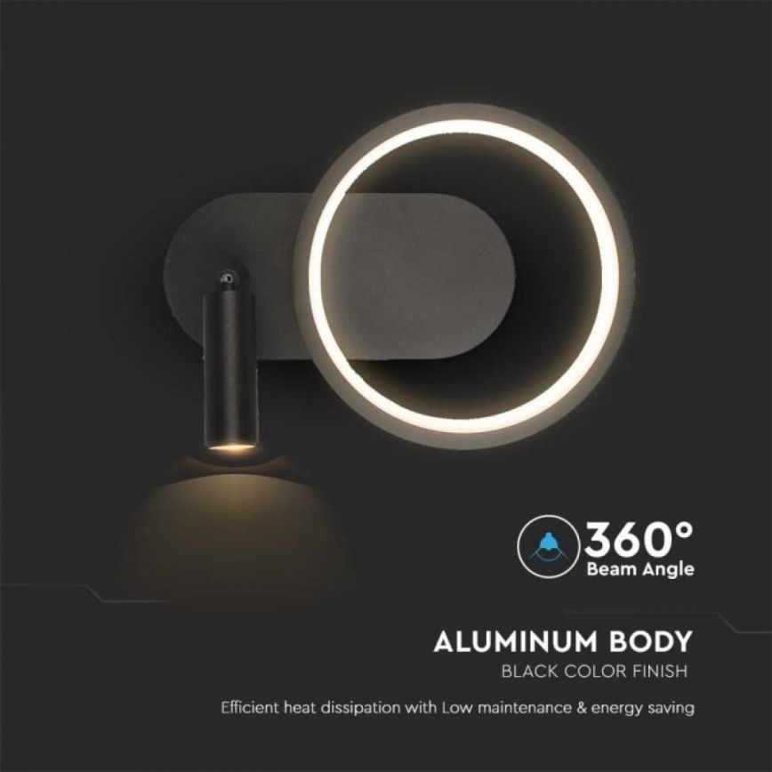 LED Nástěnné svítidlo LED/14W/230V 4000K černá