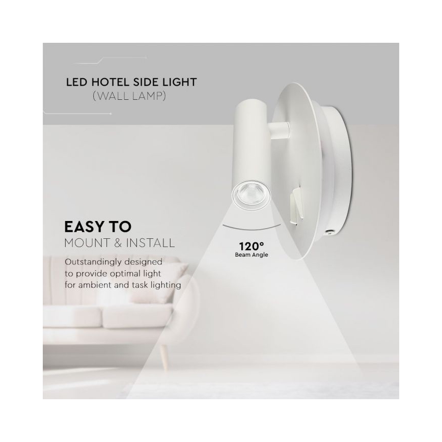 LED Nástěnné svítidlo LED/3W/230V + LED/6W/230V 3000K bílá