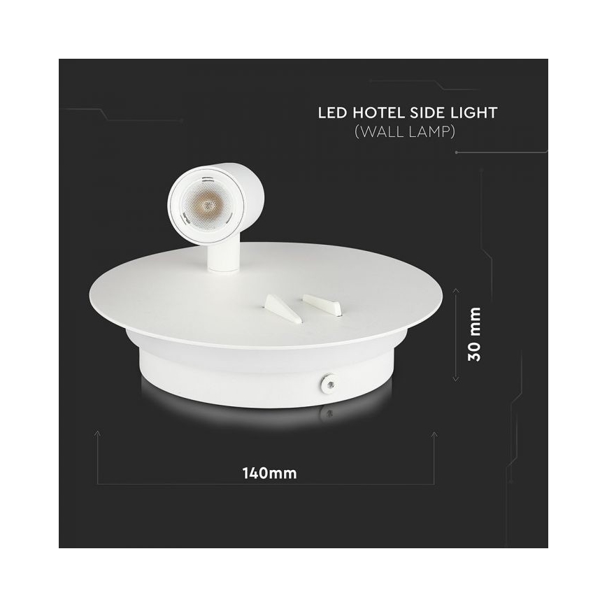 LED Nástěnné svítidlo LED/3W/230V + LED/6W/230V 3000K bílá