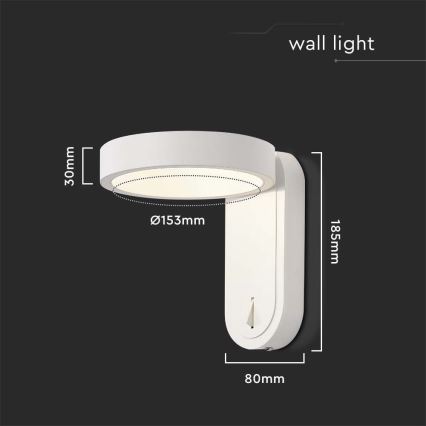 LED Nástěnné svítidlo LED/5W/230V 3000K/4000K bílá