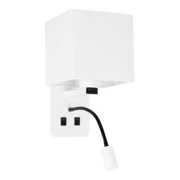 LED Nástěnné svítidlo MAGNUM 1xE27/40W/230V + LED/3W bílá