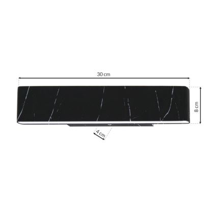 LED Nástěnné svítidlo PIERCE LED/12W/230V 30 cm černá