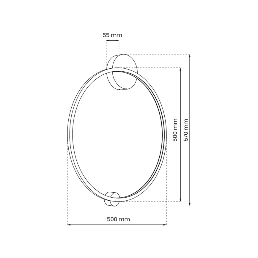 LED Nástěnné svítidlo SATURNO LED/25W/230V pr. 50 cm IP44 antracit