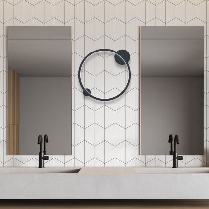 LED Nástěnné svítidlo SATURNO LED/25W/230V pr. 50 cm IP44 černá