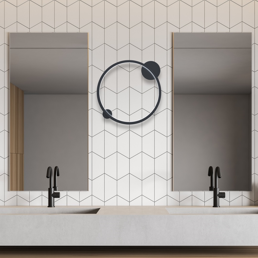 LED Nástěnné svítidlo SATURNO LED/25W/230V pr. 50 cm IP44 černá