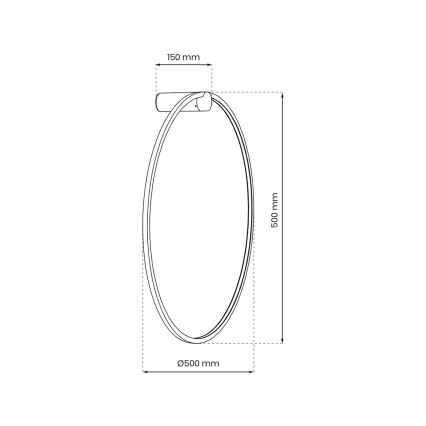 LED Nástěnné svítidlo SATURNO LED/25W/230V pr. 50 cm IP44 zlatá