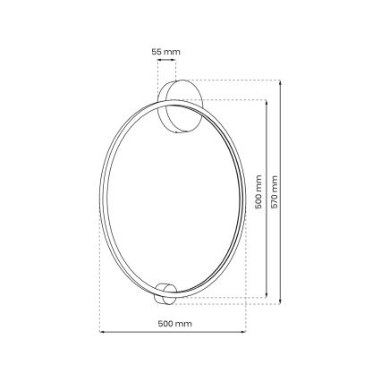 LED Nástěnné svítidlo SATURNO LED/25W/230V pr. 50 cm IP44 zlatá