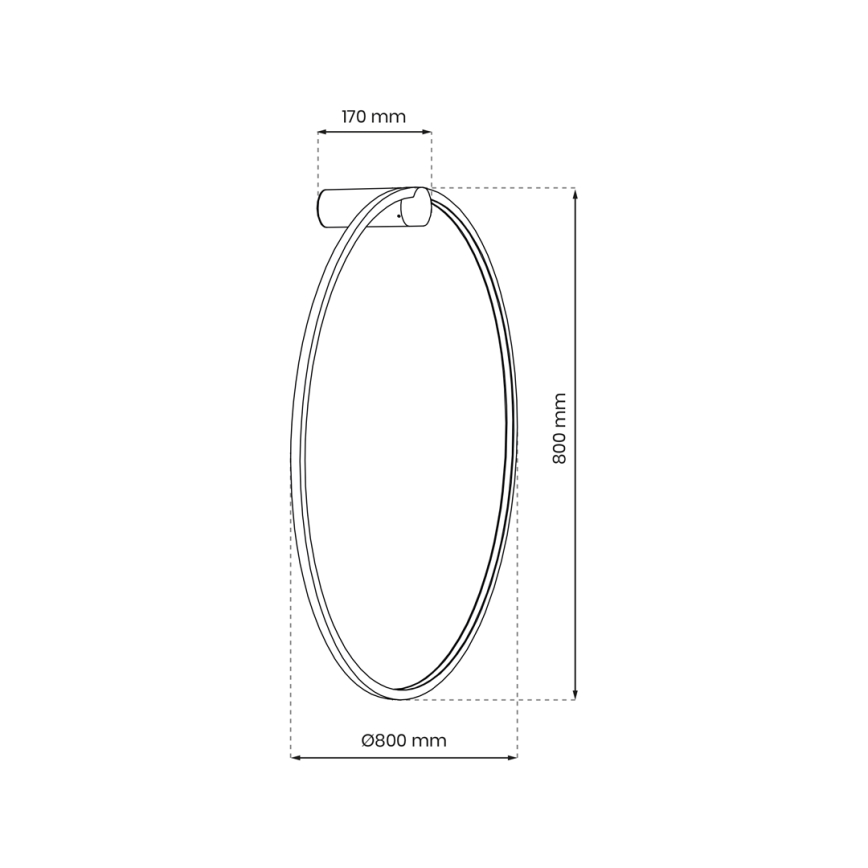 LED Nástěnné svítidlo SATURNO LED/46W/230V pr. 80 cm IP44 antracit