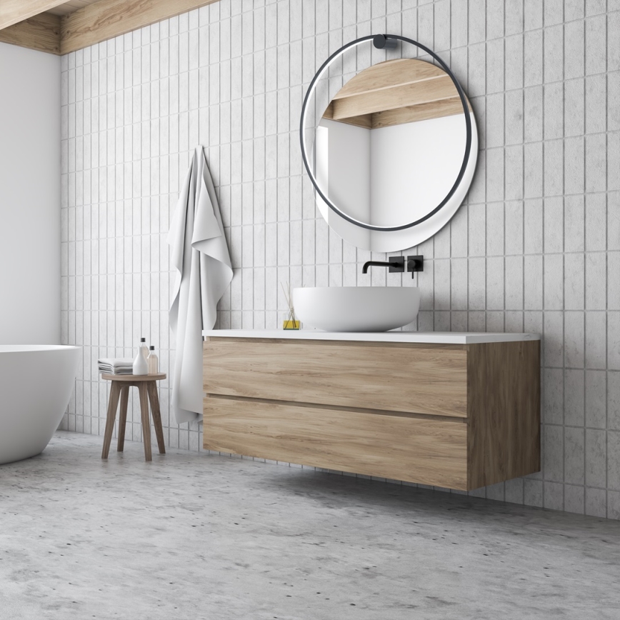 LED Nástěnné svítidlo SATURNO LED/46W/230V pr. 80 cm IP44 černá