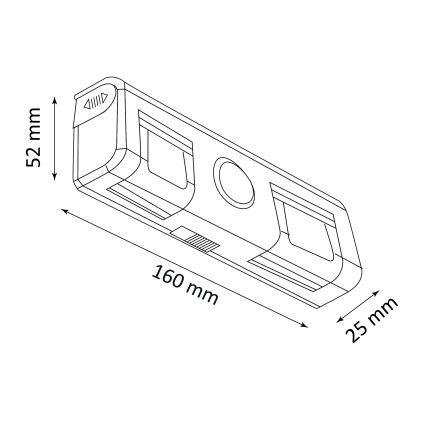 LED Nástěnné svítidlo se senzorem LED/3xAA/4,5V
