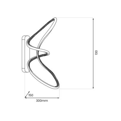 LED Nástěnné svítidlo TESORO LED/15W/230V černá
