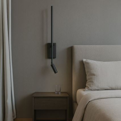 LED Nástěnné svítidlo TORCH LED/6W/230V + LED/3W černá