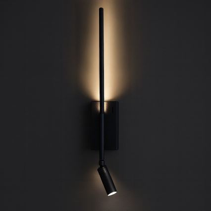 LED Nástěnné svítidlo TORCH LED/6W/230V + LED/3W černá