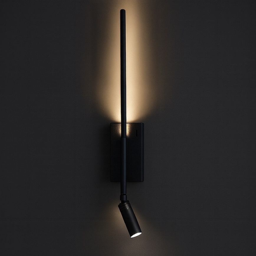 LED Nástěnné svítidlo TORCH LED/6W/230V + LED/3W černá