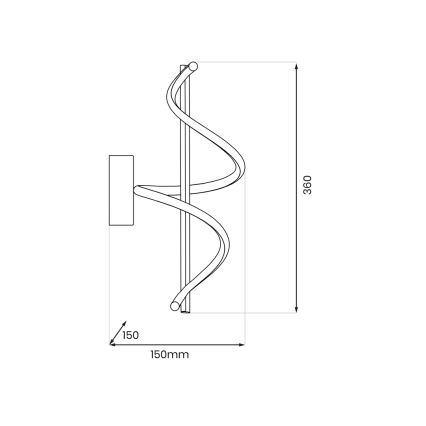 LED Nástěnné svítidlo TWIST LED/12W/230V černá