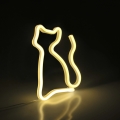 LED Neonová nástěnná dekorace CAT LED/3W/3xAA USB žlutá