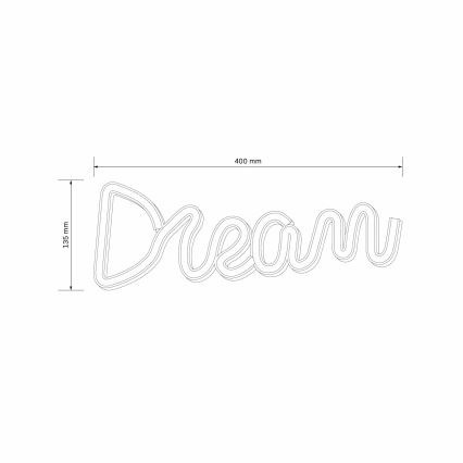 LED Neonová nástěnná dekorace DREAM LED/3W/3xAA USB modrá