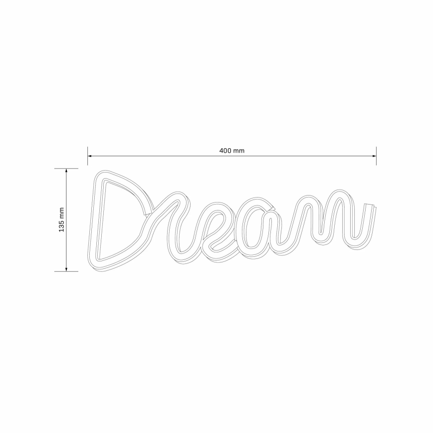 LED Neonová nástěnná dekorace DREAM LED/3W/3xAA USB modrá