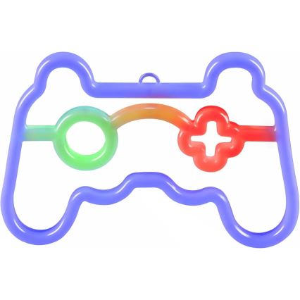 LED Neonová nástěnná dekorace GAME LED/3W/3xAA USB modrá