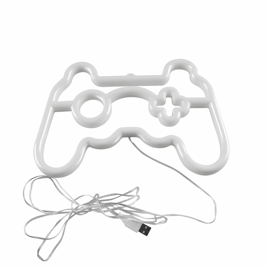 LED Neonová nástěnná dekorace GAME LED/3W/3xAA USB modrá