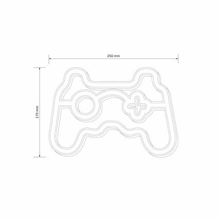 LED Neonová nástěnná dekorace GAME LED/3W/3xAA USB modrá