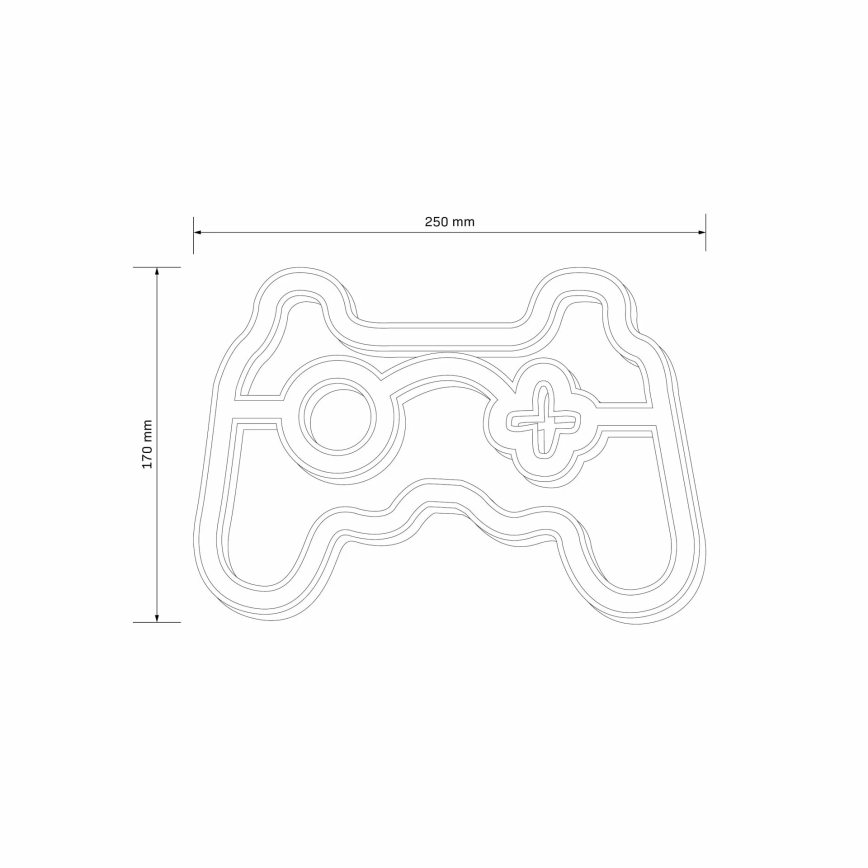 LED Neonová nástěnná dekorace GAME LED/3W/3xAA USB modrá