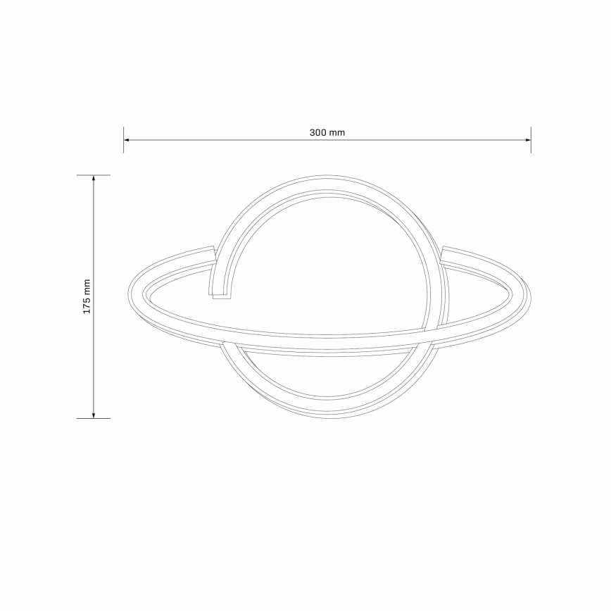 LED Neonová nástěnná dekorace PLANET LED/3W/3xAA USB modrá/žlutá