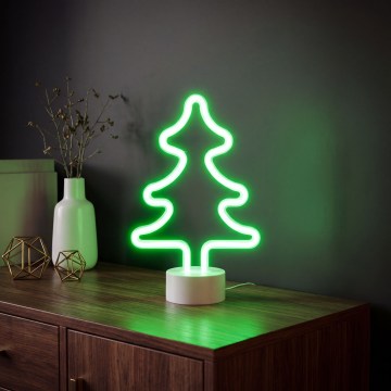 LED Neonová stolní dekorace LED/2W/3xAA USB strom