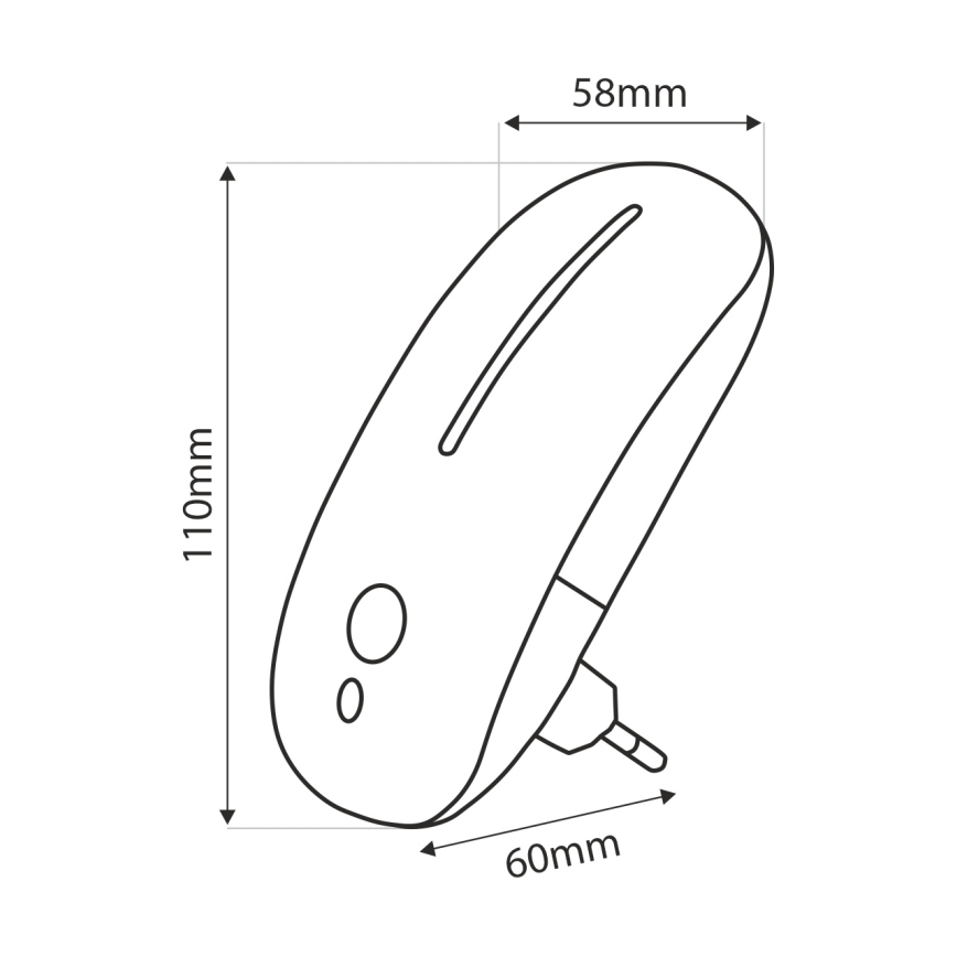 LED Noční světlo se senzorem LED/1W/230V bílá