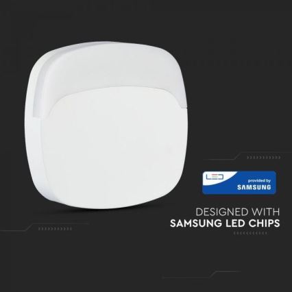LED Noční světlo se senzorem SAMSUNG CHIP LED/0,5W/230V 65mm 3000K hranatý